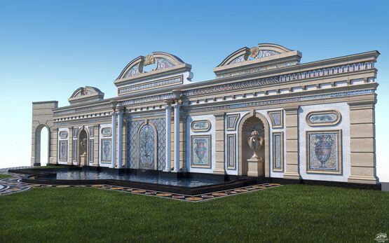 Визуализация Декора подпорной стены  Архитектор Евгений Вагинов